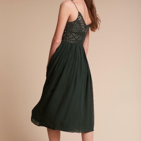 BHLDN Anthropologie Bristol Dress, Forest Green - New, Never Worn - Picture 2 of 6